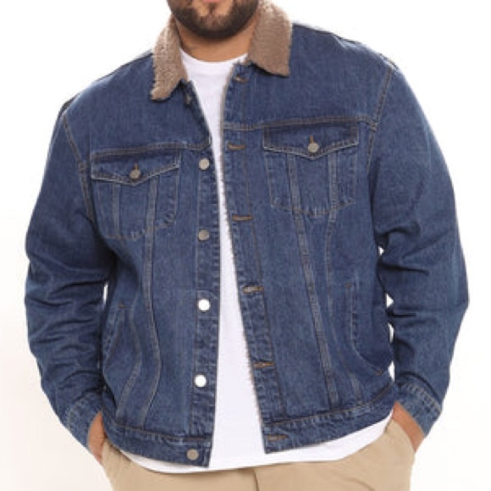XXL JEAN JACKET FASHION NOVA SHERPA COLLAR